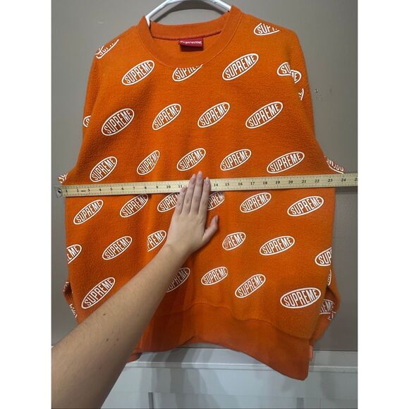 NWOT Supreme 2021 Collection Orange Liner Crewneck Sweatshirt Men's Medium - Picture 6 of 10